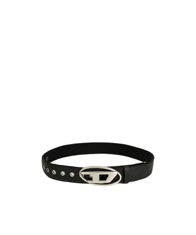 Diesel B-1dr Tape Cotton Belt In Black