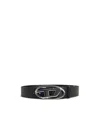 Diesel 'b-1dr W' Black Leather Belt In Black