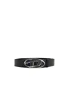 Diesel 'b-1dr W' Black Leather Belt In Black