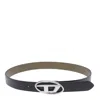Diesel B-1dr Reversible Leather Belt In Black