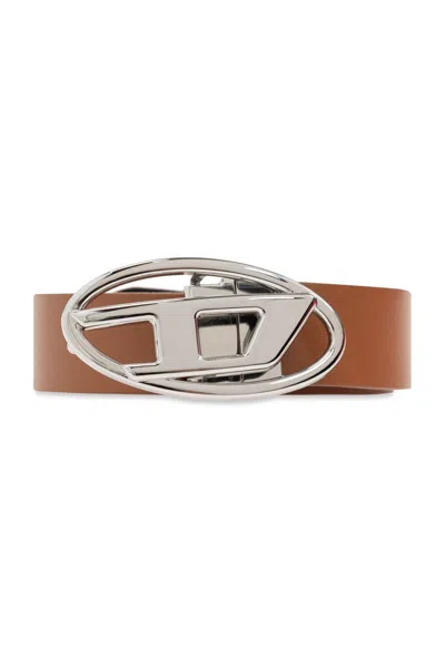 Diesel Oval D Logo Reversible Belt In Brown
