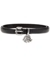 Diesel B-charm Leather Belt In Black