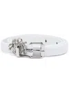 Diesel Logo-charm Leather Belt In White