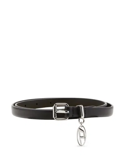 Diesel B-charm-oval D Belt In Black