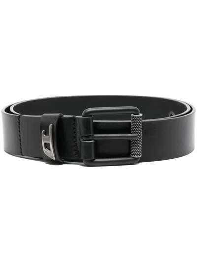 Diesel B-dave Ii Leather Belt In Black