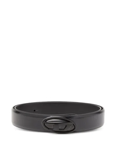 Diesel B-dd Logo-buckle Belt In Black