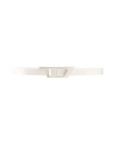 Diesel B-dlogo Ii Woman Belt White Size 38 Cow Leather