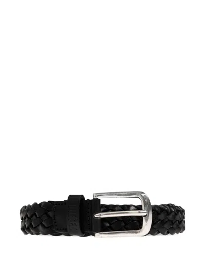 Diesel B-flag Braided Belt In Black