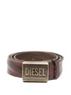 Diesel B-metal Belt In Brown