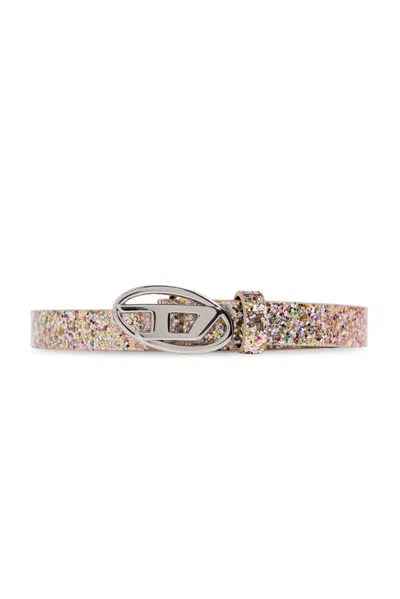 Diesel B-1dr 15 Glittered Faux Leather Belt In Multi
