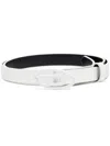 Diesel Womens T1003 B-play 15 Mirrored Leather Belt In White