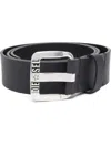 Diesel Cintura In Pelle Con Fibbia In Metallo Con Logo A Stella In Schwarz
