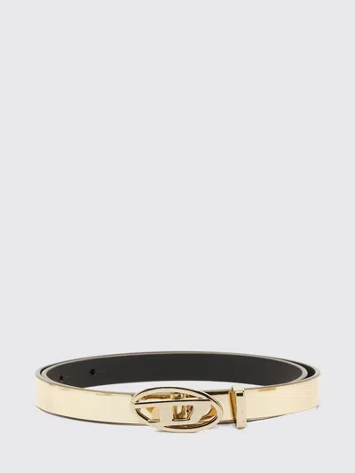 Diesel B-1dr Laminated Patent Leather Belt In Neutral