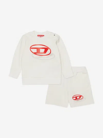 Diesel Baby Boys Logo Short Set In White