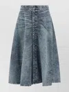 Diesel Back Patch Detail Skirt With Belt Loops In Blue