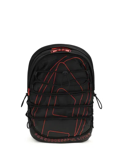 Diesel Tech-d Drawstring-detail Backpack In Black