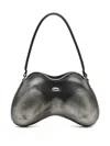 Diesel Double-d Shoulder Pu Shoulder Bag In Gray