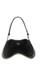 Diesel Play-semi Gloss Leather Shoulder Bag In Black
