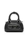 Diesel Rounded Rectangular Black Handbag With Detachable Strap In Black
