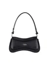 Diesel Curved Silhouette Shoulder Bag With Adjustable Strap And Metallic Logo