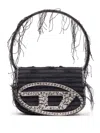 Diesel Destroyed Shoulder Bag With Rhinestone Details In Multi