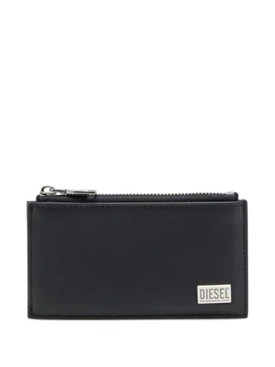 Diesel Black Leather Card Holder With Logo