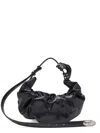Diesel Black Draped Shoulder Bag With Metallic Logo