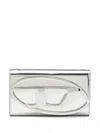 Diesel Silver Handbag With Prominent Logo And Detachable Strap