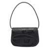 Diesel 1dr Glitter Fabric Shoulder Bag In Black