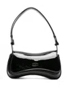 Diesel Women Play Clutch Patent Fabric Shoulder Bag In Black