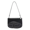 Diesel 1dr Twin Embossed-logo Shoulder Bag In Black