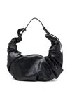 Diesel Grab-d L-large Scrunched Hobo Bag In Shiny Pu In Black
