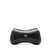 Diesel Curved Silhouette Clutch With Adjustable Strap In Black