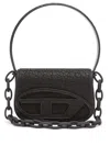 Diesel 1dr Leather Shoulder Bag With Dry Finish In Black