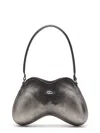 Diesel Women Double-d Shoulder Pu Shoulder Bag In Gray