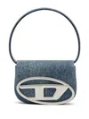 Diesel Denim Bag With Metallic Logo In Blue