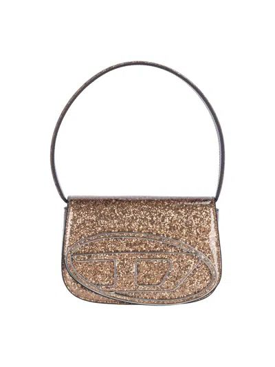 Diesel Glitter Strap Shoulder Bag In Metallic