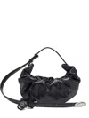 Diesel Small Grab-d Scrunched Shoulder Bag In Black