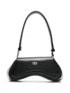 Diesel Curved Silhouette Black Crossbody Bag In Black