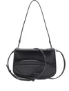 Diesel 1dr 20. Twin Shoulder Bag In Black Leather In Black