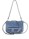 Diesel Denim Bag With Prominent Logo And Sleek Accents In Blue