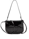 Diesel 1dr 20. Twin Shoulder Bag In Black Leather In Black