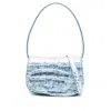 Diesel Croco-embossed Leather 1dr Shoulder Bag In Multicolor