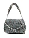 Diesel ® Charm-d Quilted Denim Shoulder Bag In Multicolor