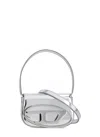 Diesel 1dr Mirror Leather Shoulder Bag In Silver