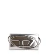 Diesel 1dr Wallet Strap With Adjustable Shoulder Strap And Oval D Plaque In Silver