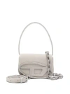 Diesel 1dr-iconic Shoulder Bag In Arid Leather In White