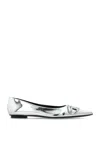 Diesel D-venus-ballerina Flats With Mirror Finish In Silver