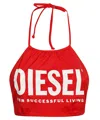 Diesel Bandeau Bikini Top In Red