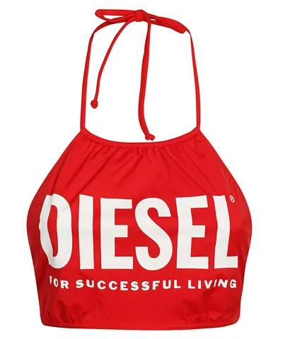 Diesel Bandeau Bikini Top In Red